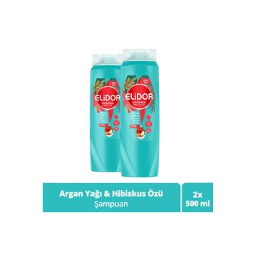 Elidor Doğanın Enerjisi 2x500 ml Dökülme Karşıtı Güçlü Uzamayı Destekleyici Argan Yağı Ve Hibiskus Özlü Şampuan