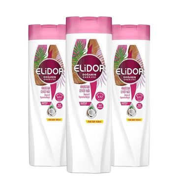 Elidor Doğanın Enerjisi Hindistan Cevizi Yağı 3x400 ml Şampuan
