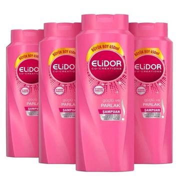 Elidor Güçlü Parlaklık 4x650 ml Şampuan