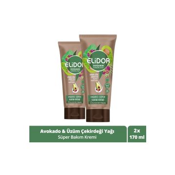 Elidor Onarıcı Süper Avokado ve Üzüm Çekirdeği Yağı 2x170 ml Saç Bakım Kremi + Tarak