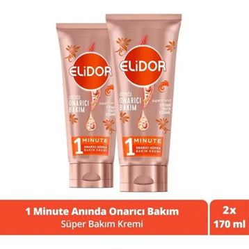 Elidor Superblend 1 Minute Onarıcı Süper Anında Onarıcı Bakım 2x170 ml Saç Bakım Kremi