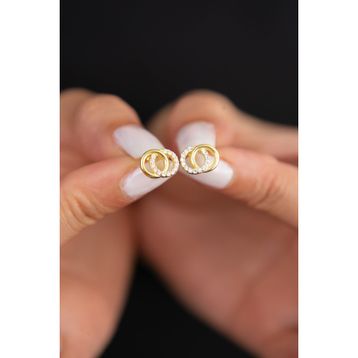Elika Silver 925 Ayar İç İçe Halka Model Kadın Gümüş Küpe