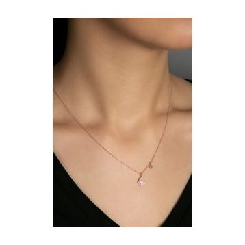 Elika Silver 925 Ayar Yıldız Detaylı Kelebek Model Kadın Gümüş Kolye
