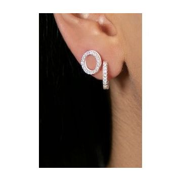 Elika Silver Kadın Minimal 925 Ayar Gümüş Küpe Set
