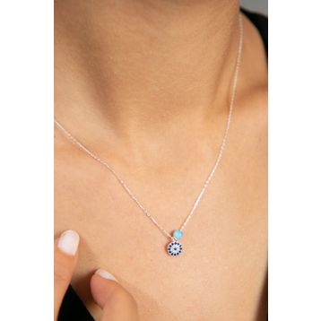 Elika Silver Kadın Nazar Model 925 Ayar Gümüş Kolye