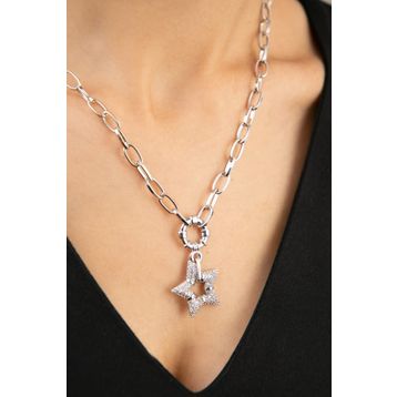 Elika Silver Kadın Taşlı Yıldız Model Kolye