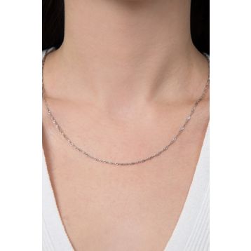 Elika Silver Singapur Model 45 cm 925 Ayar Kadın Gümüş Kolye