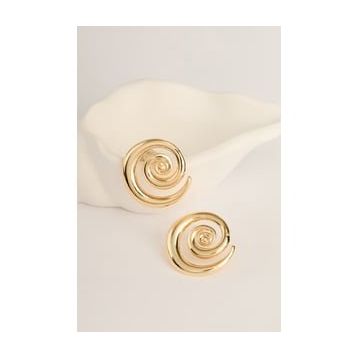 Elika Silver Tasarım Model Gold Küpe