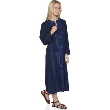 Eliş Şile Bezi 222.02 Kaftan Lacivert Simli Kadın Elbise