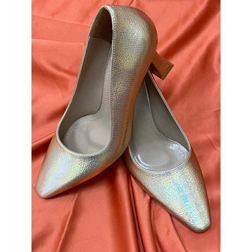 Elisa 0000032 Gold Sarı Desenli Kadın Stiletto Topuklu Ayakkabı