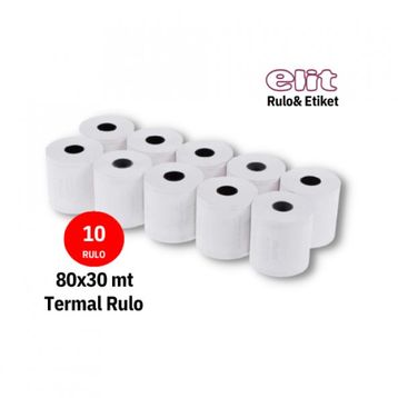 Elit 80 mm x 30 m 10 Adet Termal Pos Rulo