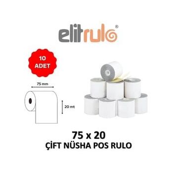 Elit Rulo 75 mmx20 m 10 Adet Çift Nüsha Pos Rulo