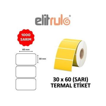 Elit Rulo Sarı 30x60 1000 Adet Termal Barkod Etiketi