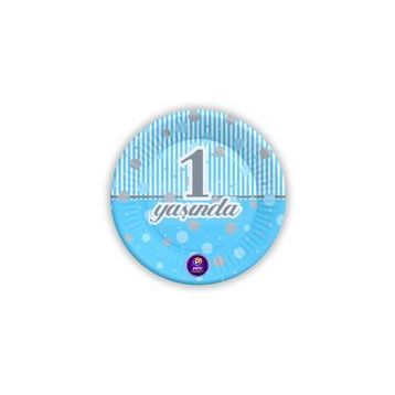Elite Time AR46 Karton 1 Yaşındayım Mavi 23cm PK:8-24 Tabak