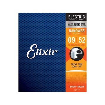 Elixir 09-52 Elixir Nanoweb Super Light 7 Elektro Gitar Teli