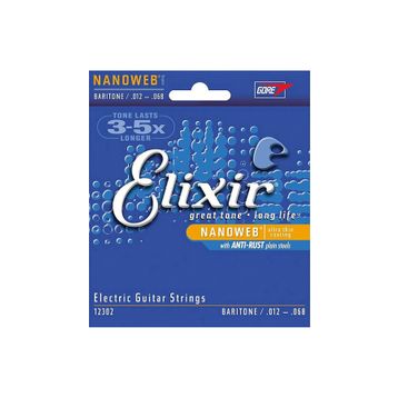 Elixir 12302 012-068 Baritone NanoWeb Elektro Gitar Teli
