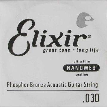 Elixir 14130 30 Nanoweb Phosphor Bronze Tek Akustik Gitar Teli
