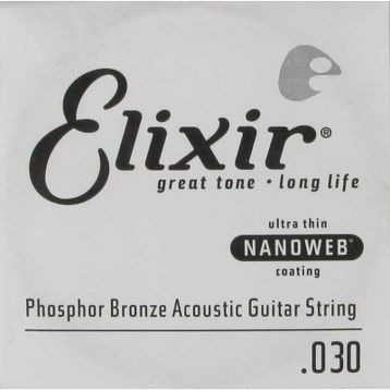 Elixir 14130 30 Nanoweb Phosphor Bronze Tek Akustik Gitar Teli