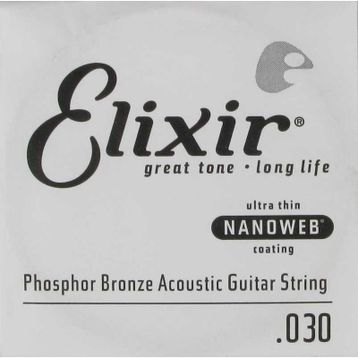 Elixir 14130 30 Nanoweb Phosphor Bronze Tek Akustik Gitar Teli