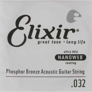 Elixir 14132 32 Nanoweb Phosphor Bronze Tek Akustik Gitar Teli