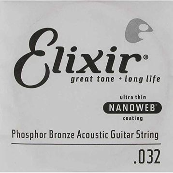 Elixir 14132 32 Nanoweb Phosphor Bronze Tek Akustik Gitar Teli