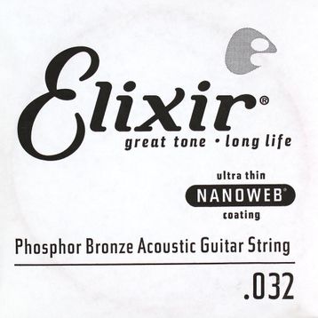 Elixir 14132 32 Nanoweb Phosphor Bronze Tek Akustik Gitar Teli