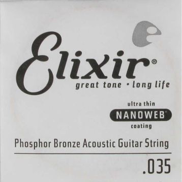Elixir 14135 35 Nanoweb Phosphor Bronze Tek Akustik Gitar Teli