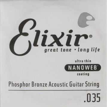 Elixir 14135 35 Nanoweb Phosphor Bronze Tek Akustik Gitar Teli