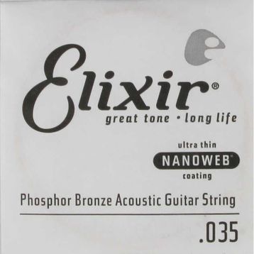 Elixir 14135 35 Nanoweb Phosphor Bronze Tek Akustik Gitar Teli