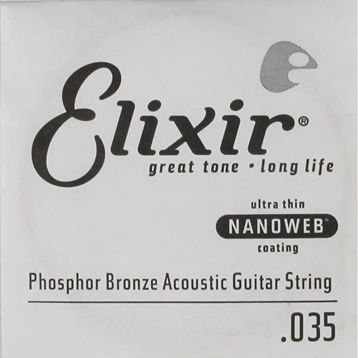 Elixir 14135 35 Nanoweb Phosphor Bronze Tek Akustik Gitar Teli