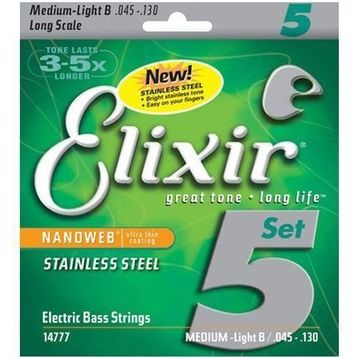 Elixir 14777 045-130 Çelik Sarım Bas Gitar Teli