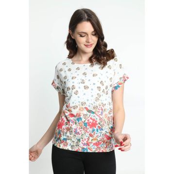 Ella 5010038 Taba Camelia Kadın Desenli Bluz