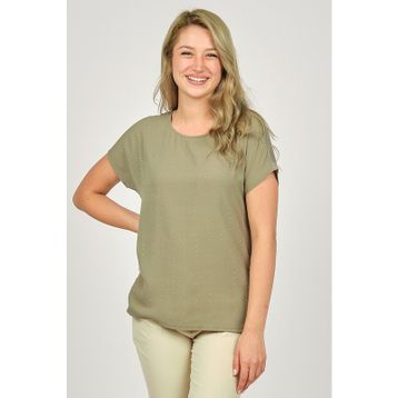Ella Camelia 19E093 İşlemeli Haki Kadın Bluz