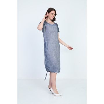 Ella Camelia 5012175 Omuz Detaylı İndigo Kadın Elbise