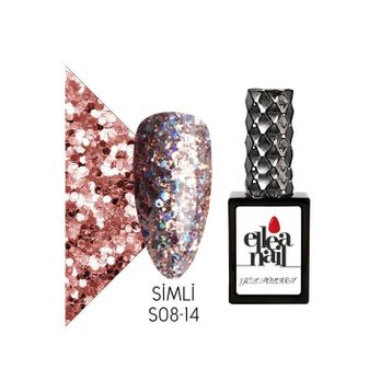 Ellea Nail S08-14 Simli Kalıcı Oje