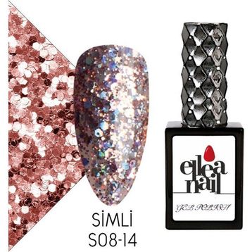Ellea Nail S08-14 Simli Kalıcı Oje