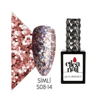 Ellea Nail S08-14 Simli Kalıcı Oje