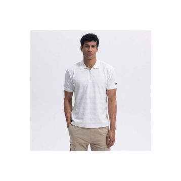 Ellesse EM493 Kırık Beyaz Fermuarlı Polo Yaka Erkek T-shirt