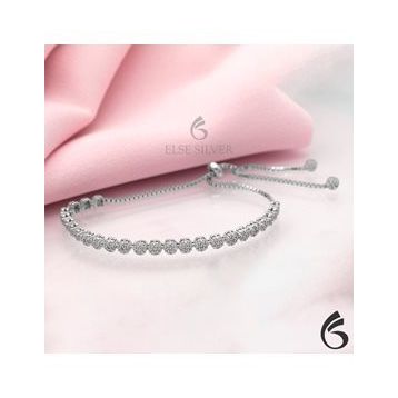 Else Silver 925 Ayar Gümüş Pırlanta Tasarımı Asansörlü Bileklik