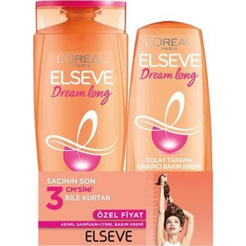 Elseve Dream Long 450 ml Onarıcı Bakım Şampuanı + 175 ml Saç Kremi