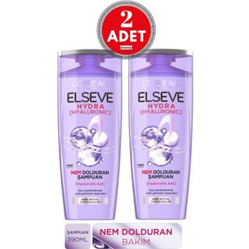 Elseve Hydra Hyaluronic 2x390 ml Nem Dolduran Şampuan