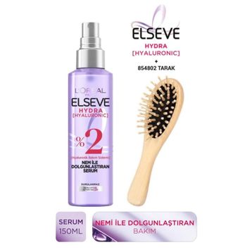 Elseve Hydra Hyaluronic Nem İle Dolgunlaştıran 150 ml Saç Bakım Serumu + Ahşap Tarak