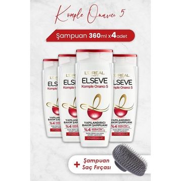 Elseve Komple Onarıcı 5 Yapılandırıcı 4x360 ml Şampuan + Şampuan Fırçası