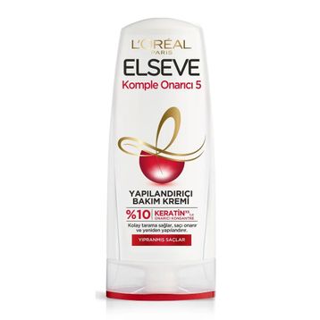 Elseve Komple Onarıcı 5 Yıpranmış Saçlar Için Keratinxs Içeren Yapılandırıcı 360 ml Saç Bakım Kremi