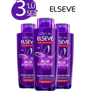 Elseve Turunculaşma Karşıtı 3x200 ML Mor Şampuan