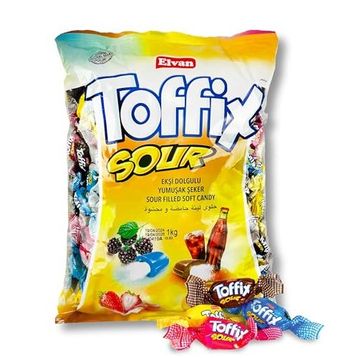 Elvan Toffix Sour Mix Şeker 1000 gr