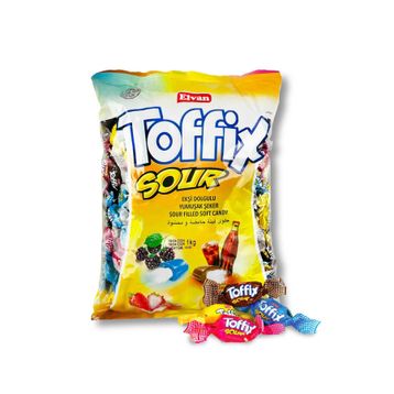 Elvan Toffix Sour Mix Şeker 1000 gr