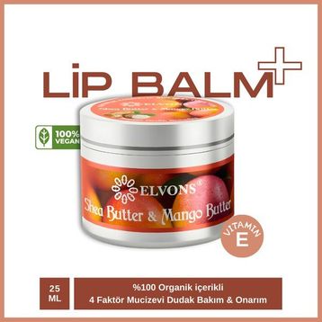 Elvons Mango ve Shea Yağı Onarıcı ve Nemlendirici 25 ml Dudak Bakım Kremi