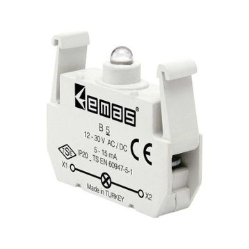 Emas 12-30VAC-DC B9 Sinyal Yeşil Ledli Blok