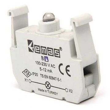 Emas 230vac Bm Sinyal Mavi Ledli Blok